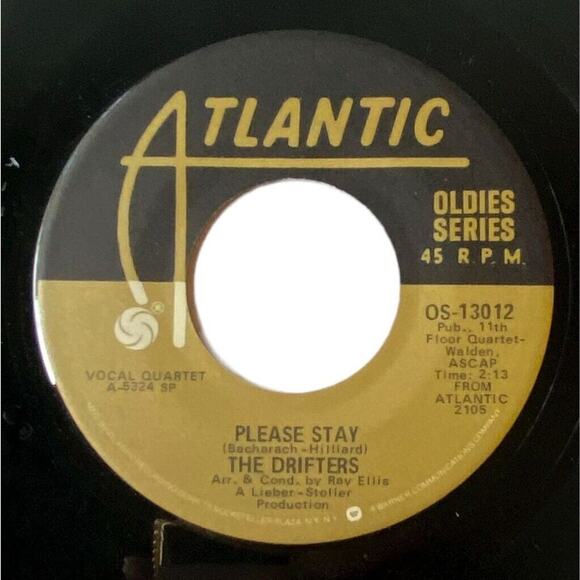 The Drifters Up On The Roof Please Stay 7 inch Vinyl Atlantic Oldies Series Rock - Picture 1 of 8